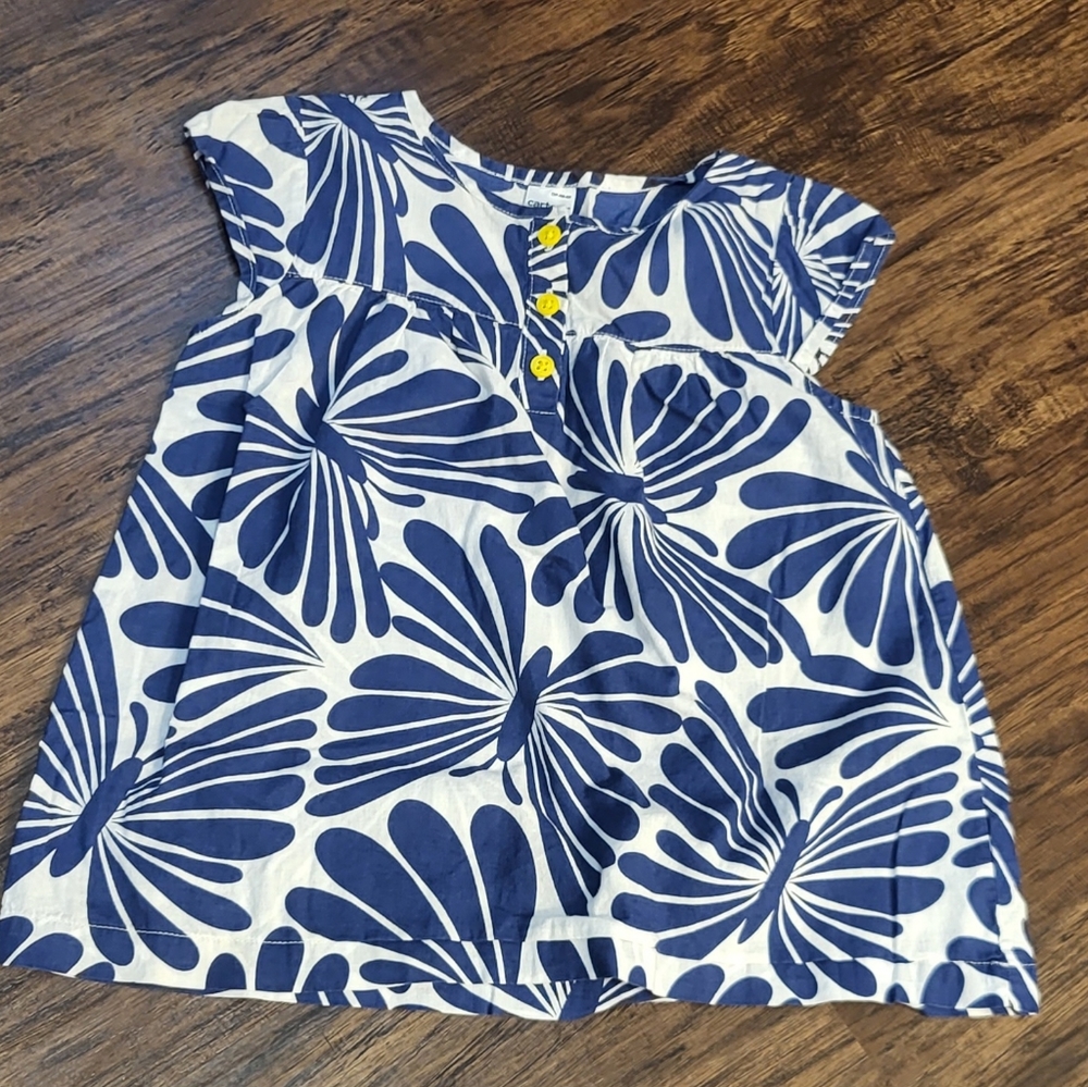 Girl's Carter's Blue and White Shirt Size 4